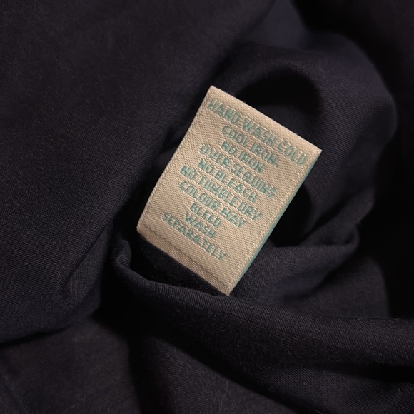 ELIZABETH Hurley Cotton Beach Navy Beach Cover Ruffle Neck and Sleeve size M - Picture 11 of 11